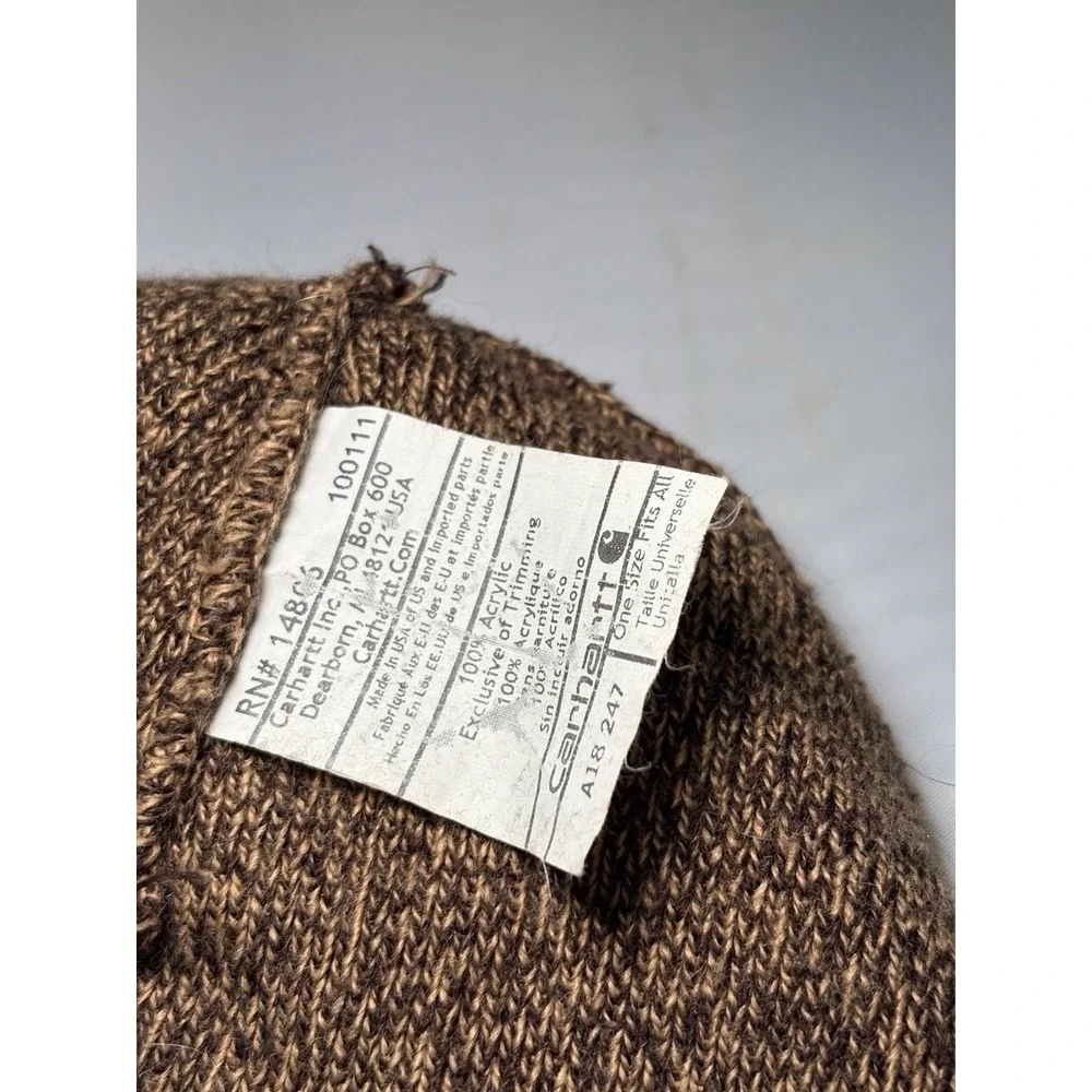 Carhartt A18 Knit Cuffed Beanie Watch Hat in Dark Brown Heather